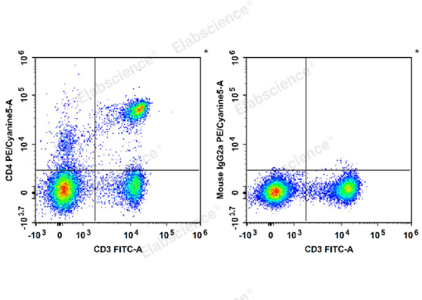 PE/Cyanine5 Anti-Rat CD4(domain 1) Antibody[OX-38] (E-AB-F1105UG)